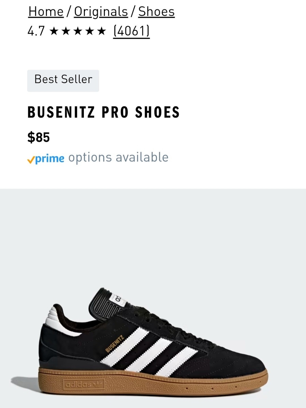 Adidas Busenitz Pro Men's Sneakers — Black / White